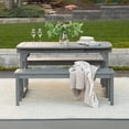 thumbnail image 5 of Walker Edison Wooden Picnic Table with Umbrella Hole, Multiple Colors and Styles, 5 of 9