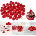 thumbnail image 5 of Trianu 100 Pcs Artificial Lifelike Simulation Small Red Black Cherries Fake Fruit Model Home House Kitchen Party Decoration Desk Ornament, 5 of 9