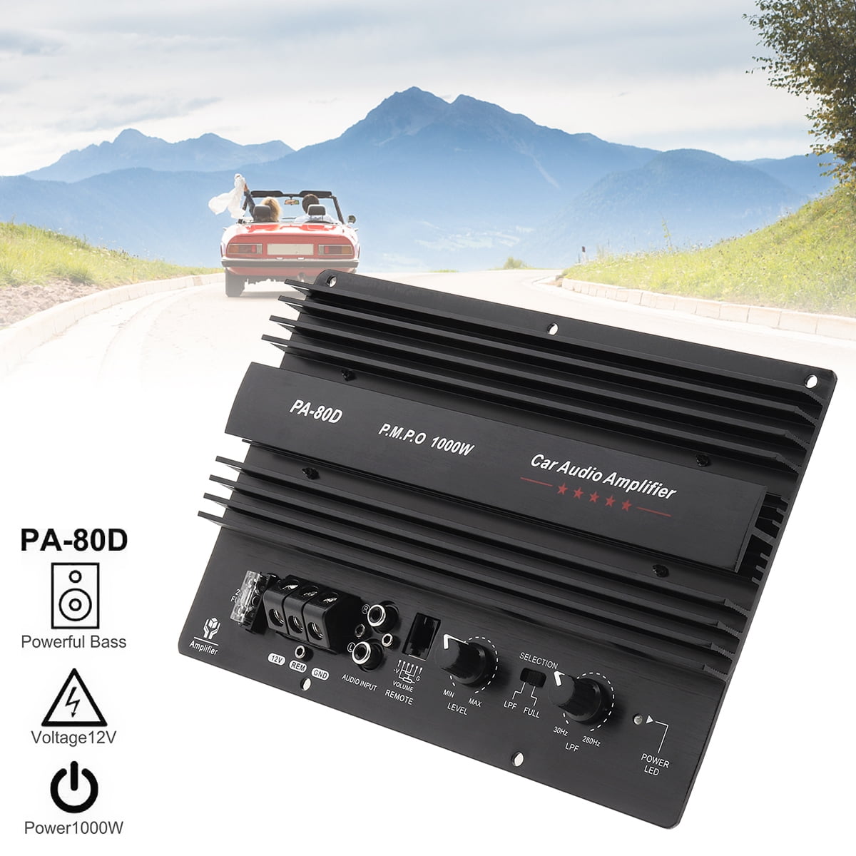 12V 1000W High Power Powerful Bass Car Player Amplifier Subwoofer