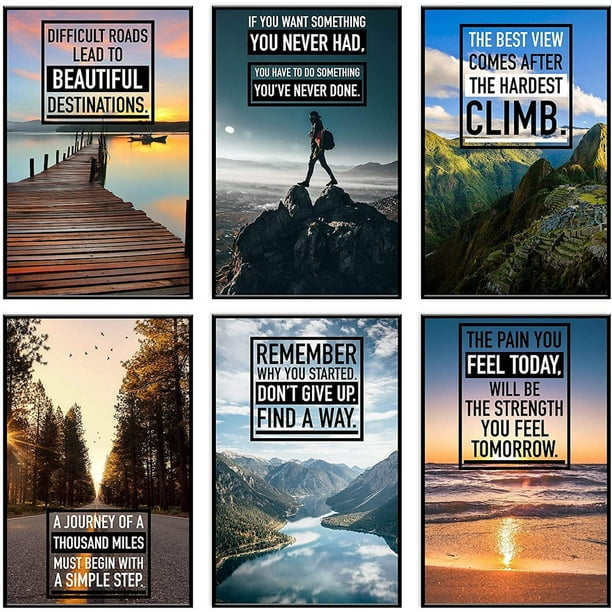Throwback Traits Motivational Wall Art -Set of 6 - Multicolor ...