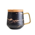 thumbnail image 1 of Billuyoard Taza de cerámica de estilo nórdico canicas taza de leche de té desayuno agua bebida segura platillo hogar Oficina escuela dormitorio Teteras Negro/Alto Billuyoard HA081675-04, 1 of 6
