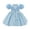 r-206Sky Blue81, variant on MEZZALL Dresses Elegant Satin Bow Dress For Baby Girls Birthday Party Gown Boho Short Sleeve Crew Neck Solid Color Child Sundress