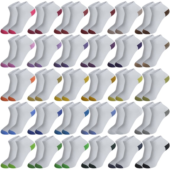 Sophproton 30 Pairs Women's Ankle Socks - Bulk Value Pack, Breathable White Casual Basic Athletic Sock Size 9-11