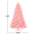 thumbnail image 3 of Costway 7.5Ft Hinged Artificial Christmas Tree Full Fir Tree New PVC w/ Metal Stand Pink, 3 of 11