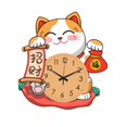 thumbnail image 3 of Reloj de pared con diseño de gato feliz, decorativo, bonito y único, ideal como regalo para niños. S, 3 of 9