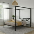 thumbnail image 1 of DHP Remna Queen Metal Canopy Bed, Black, 1 of 7