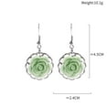 thumbnail image 2 of Emerald Flower Hollow Alloy Earrings Pearl Necklace, 2 of 2