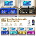 thumbnail image 3 of ChVans Modern LED TV Stand for TVs up to 80" with Adjustable LED Lights/Outlet, High Gloss Entertainment Center with Open Shelves Storage, Media Console TV Stands for Living Room, Game room, Bedroom, 3 of 7