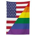 thumbnail image 3 of Ambesonne Pride Tablecloth Rectangular Table Cover, Flag USA Rainbow Colors, 60"x90", Multicolor, 3 of 4