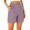 Purple, variant on GigrtiJin Womens Tailored Shorts Knee Length Straight Leg Shorts Elastic High Waisted Solid Color Workwear Shorts with Pockets