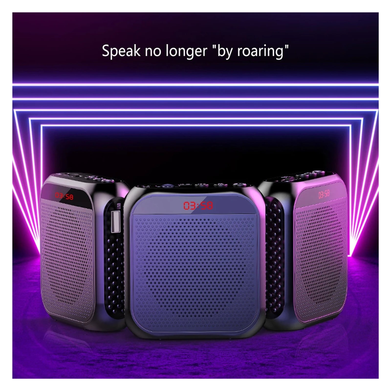 Voice Amplifier Replacement Rubber Coating Digital Audio Speaker Black ,Powerful&Original Sound