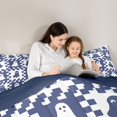 thumbnail image 4 of Manfei Buffalo Ghost Festival King Bedding 7pcs, Halloween Theme King Bed in a Bag, Navy White,Navy Blue Reversible, 4 of 7