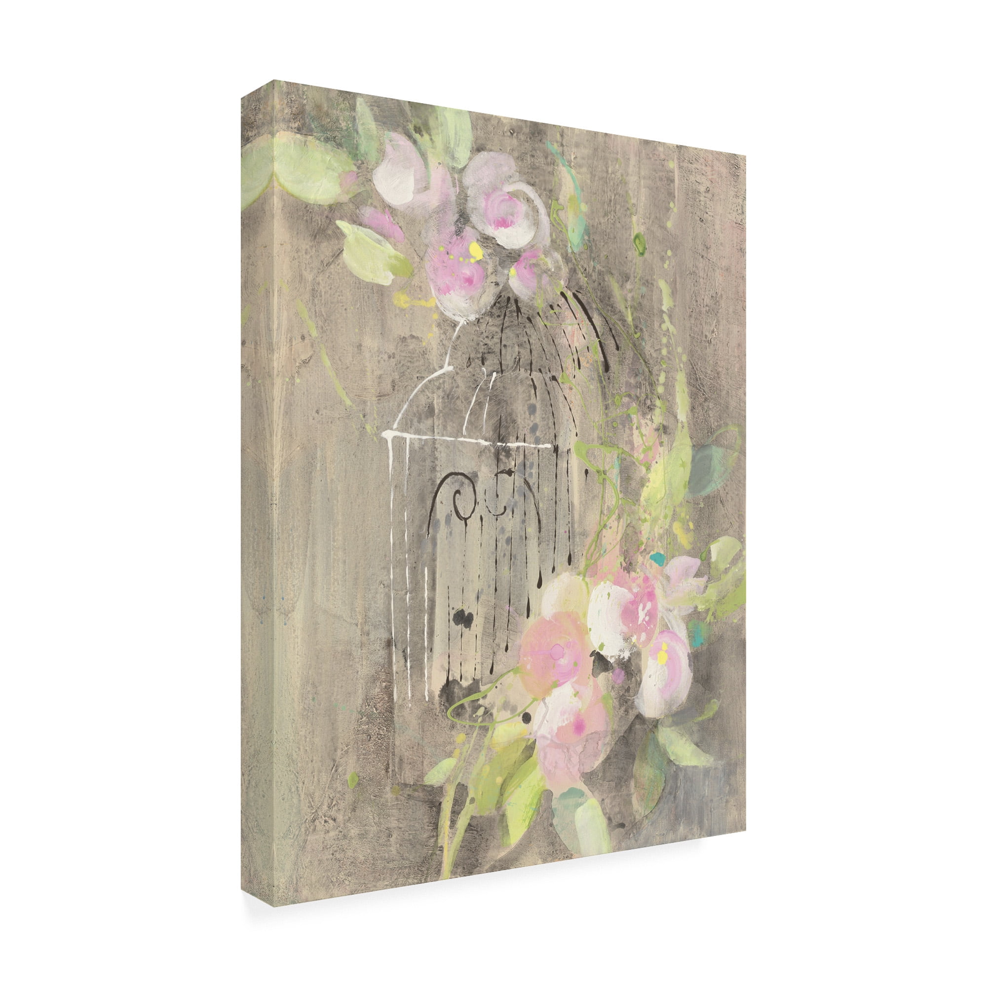 Trademark Fine Art 'Birdcage Floral Ii' Canvas Art by Albena Hristova