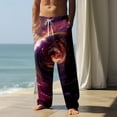 thumbnail image 2 of Zszcpp Jogging Pants For Men Galaxy Pattern Daily Life Leisure Long Fitted Drawstring Lounge Trousers Casual Trouser, 2 of 4