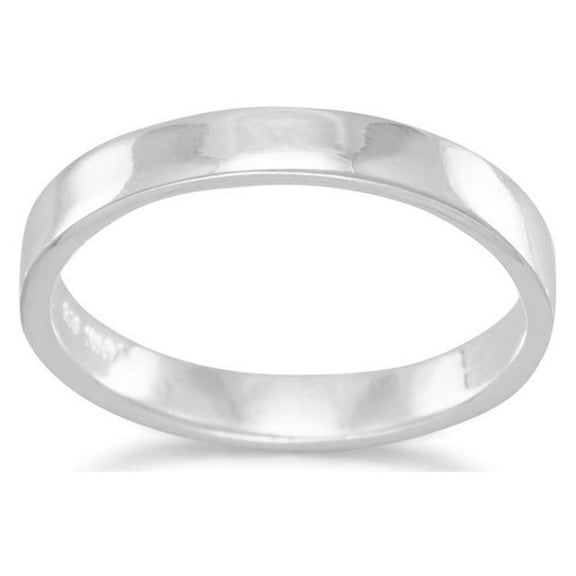 Precious Stars Sterling Silver 3mm Polished Square Band Ring (11)