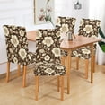 thumbnail image 2 of Yayeee 2 Pack Dining Chair Covers Stretch Parson Chairs Slipcovers Seat Protector, Brown Floral, 2 of 6