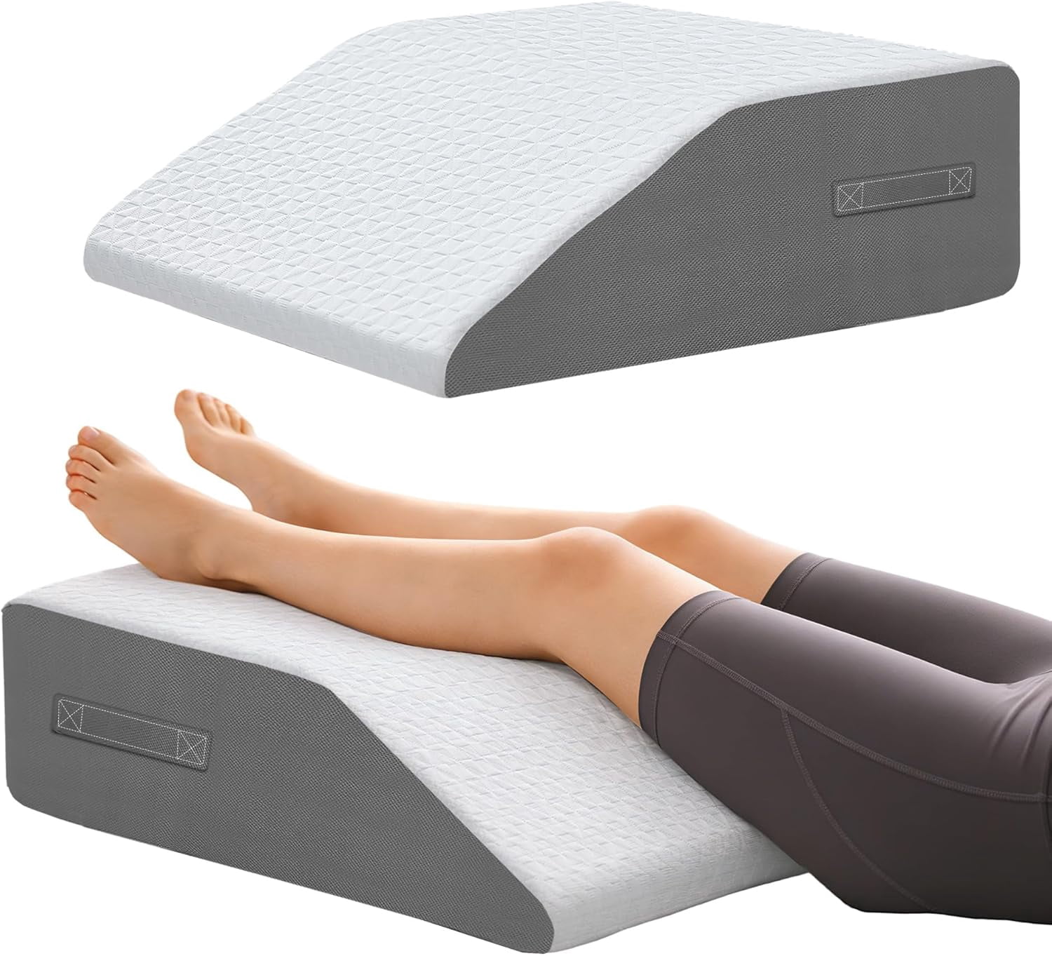 Wedge Pillow for Sleeping 7.5 Inch Bed Incline Support Memory Foam for Back Pain Relief and Leg Elevation Post Surgery