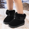 thumbnail image 2 of Linfrsh Boots for Baby Girl Girls & Toddler' Faux Fur Shearling Style Boots, Girls Warm Winter Flat Non-Slip Zip Snow Boots for Indoor Outdoor(Toddler/Little Kid/Big Kid) Black,11.5, 2 of 7