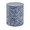 14 x 14 x 18 Inches, variant on Bone Inlay End Table – Gradient Blue Quatrefoil Pattern on White Cylindrical Base
