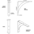 thumbnail image 2 of Ekena Millwork BKTM02X14X14LESS 2 in. W x 14 in. D x 14 in. H Legacy Support- Acier Inoxydable, 2 of 2