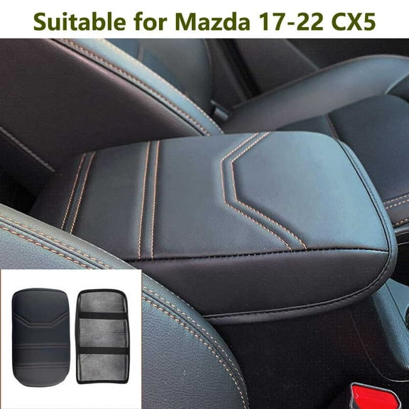 Car Center Console Armrest Cover for Mazda CX5 Accessories  2022 2021 2020 2019 2018 2017Armrest Cover Seat Arm Rest Box Lid Protector(Orange LINE)