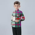 thumbnail image 7 of Long Sleeve Plaid Button Up Shirts for Boys Girls Classic Collared School Uniform Tops Kids and Toddlers Blouses (7 Years, Hot Pink 01), 7 of 7