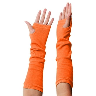 Adults Green White Striped Retro Gothic Punk Arm Warmer Gloves