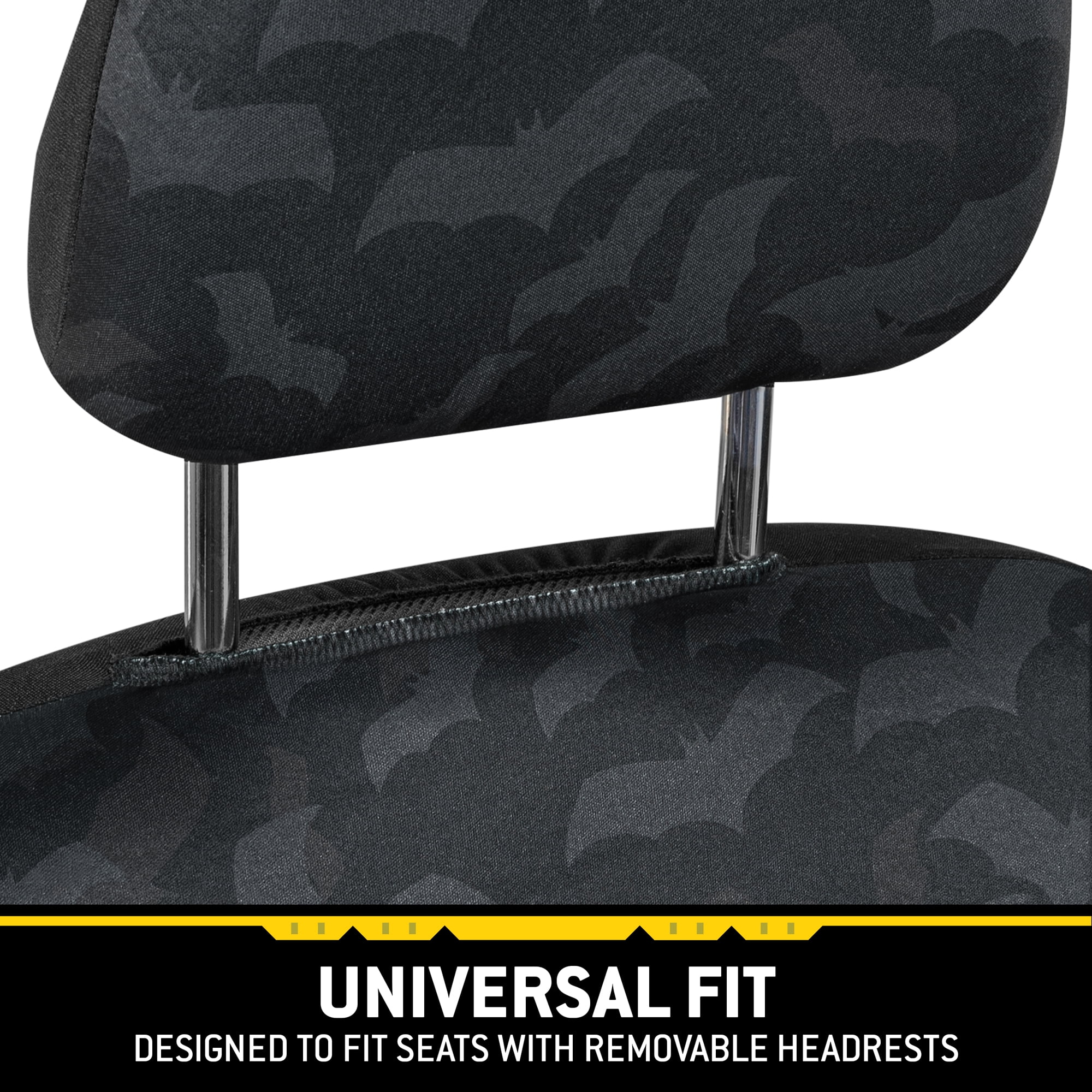 Batman Car Seat Covers for Front Seats with Matching Seat Belt Pads Officially Licensed Warner Brothers Superhero Auto Accessories Bundle, Universal Fit For Car Truck Van and SUV