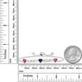 thumbnail image 3 of Gem Stone King 1.73 Ct Heart Shape Pink Created Sapphire Blue Created Sapphire 925 Silver and 10K Yellow Gold Lab Grown Diamond Bracelet for Women, 3 of 3
