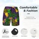 thumbnail image 3 of Balery Mardi Gras7 Bañador para hombre, shorts de playa de secado rápido con entrepierna y forro de compresión-3X-Large, 3 of 6