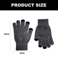 thumbnail image 2 of Guantes de punto de invierno cálidos con dedos completos para hombres y mujeres con pantalla táctil mejorada - Guantes antideslizantes con forro polar, 2 of 5