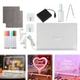 thumbnail image 2 of Oimcto Diy Colorful Wired Message Board 30*20Cm Package E (With Charging Head),7 Color Led Notepad Acrylic Board with Light 4 Led Drawing,Writing Board Marker Pen Lighting Rewritable Memo Board 5Ml, 2 of 9