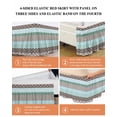 thumbnail image 6 of Boho Geometric Wrap Around Bed Skirts for California King Bed 18" Drop,Bed Skirt with Adjustable Elastic Belt Dust Ruffle Bed Valance for Bedroom Turquoise Green Brown Tribal Stripes Bed Frame Cover, 6 of 7