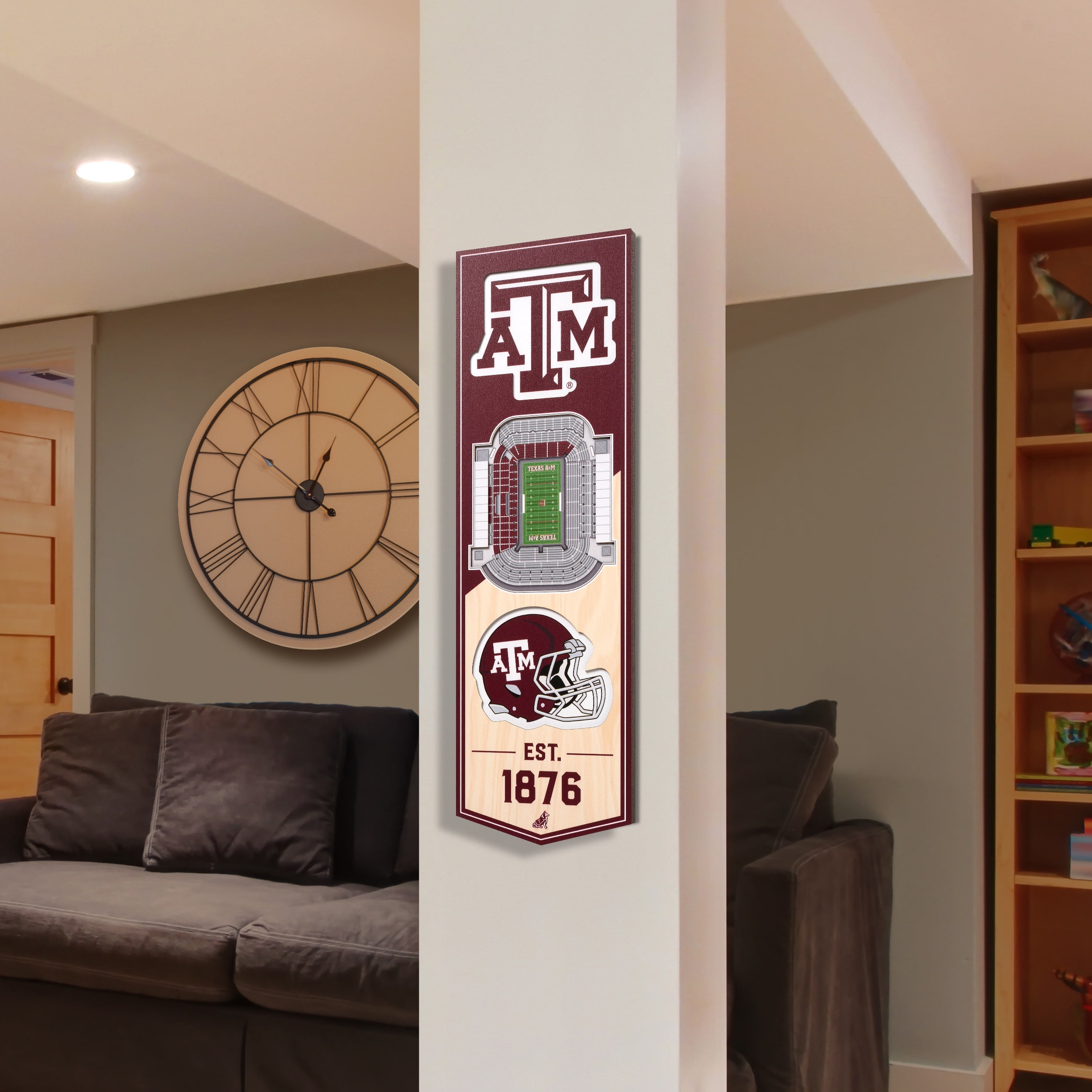 YouTheFan NCAA Texas A&M Aggies 6'' x 19'' 3D Stadium View Banner