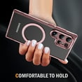 thumbnail image 3 of Allytechgroup Clear Magnetic Phone Case for Galaxy  S25 Ultra, Ultra-Slim and Durable Protective Cover, Case Compatible with MagSafe, Clear Case Exclusively Designed for Samsung Galaxy S25 Ultra,Pink, 3 of 7