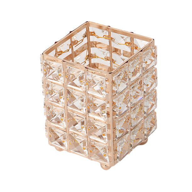 Portalápices con diamantes de imitación para escritorio, elegante organizador transparente para bolígrafos, pinceles de maquillaje, utensilios de cocina, accesorios de oficina modernos.
