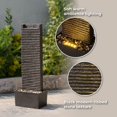 thumbnail image 5 of Teamson Home Ridged Texture Outdoor Water Fountain–Warm Glow Lighting with Built-In Electric Pump & Simple Setup, Dark Gray, 5 of 13