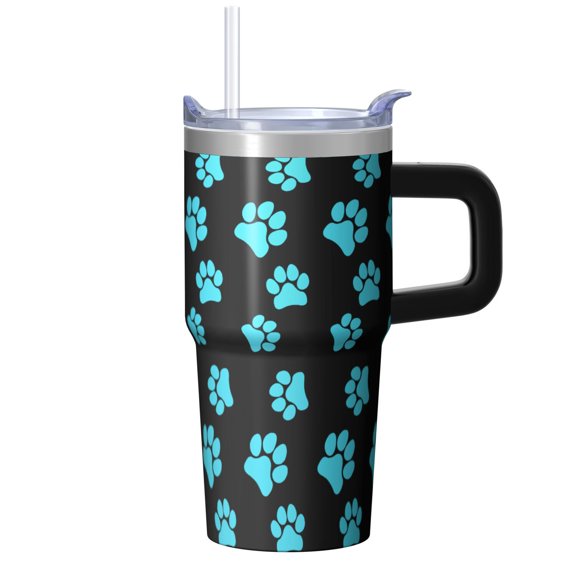 20oz Cat Art Tumbler with Handle Elegant Cat Lover Cup Gift Unique Birthday Christmas Gift for Women Insulated Travel Mug Fits Car Cup Holders Comfortable Grip Daily Trips Commutes