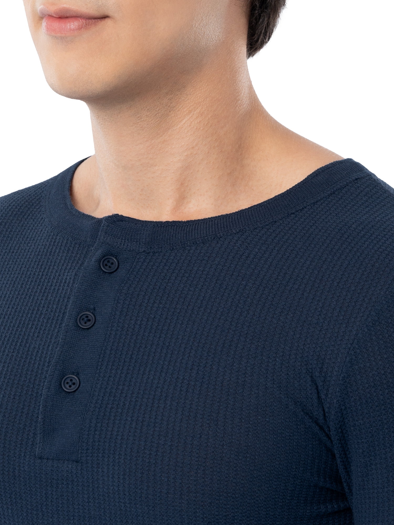 Fruit of the Loom Men's Thermal Waffle Underwear Henley Top, Sizes S-5XL