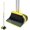 Yellow and Grey, variant on Broom and Dustpan Set with 54 Inch Long Handle - Perfect Dust Pan and Brush Combo for Home Efficient Cleaning (Orange and Grey)