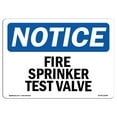 thumbnail image 1 of SignMission OS-NS-D-35-L-12689 OSHA Notice Sign - Fire Sprinkler Test Valve, 1 of 1