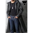 thumbnail image 7 of Men Waterproof Long Rain Coat Hooded Rain Coat Black Trench coat Jacket Outdoor Hiking, 7 of 7
