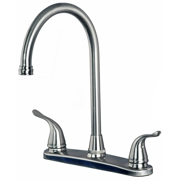 Laguna Brass 1270SS Two Handle High Arc Kitchen Faucet for Three Hole