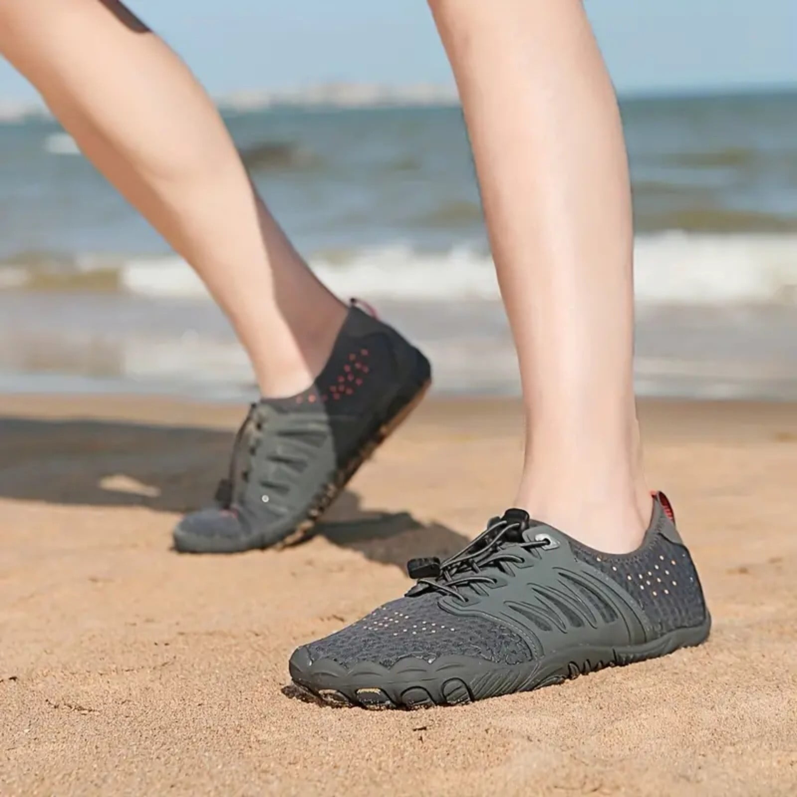 Mepaouo Water Shoes for Women Men Breathable Quick-Dry Barefoot Hiking Athletic Surf Pool Swim Shoes