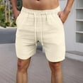 thumbnail image 2 of Father's Day Gifts DDAPJ pyju Mens Cotton Linen Shorts Drawstring Elastic Waist Summer Beach Shorts Baggy Comfy Lounge Shorts with Pockets Khaki XXL, 2 of 9