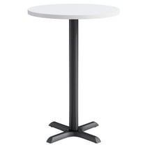 KFI Studios 30in Round Dining Table - 42in H - White Top - Black Base