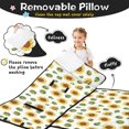 thumbnail image 3 of Sunflower and Bud White Pattern Teens Toddler Nap Mat with Pillow, Sleeping Mat Bag for Preschool Daycare 59"x22", 3 of 6