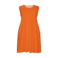 thumbnail image 4 of Huvoen Robe d'Été Mignonne Enfants Petites Filles Robe Quotidien Vacances Imprimé Sans Manches Décontractée Mignonne Douce Robes Orange 8 Ans, 4 of 5