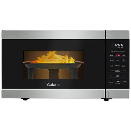 Galanz 0.9 Cu ft Air Fry Countertop Microwave  900 Watts  Stainless Steel  New