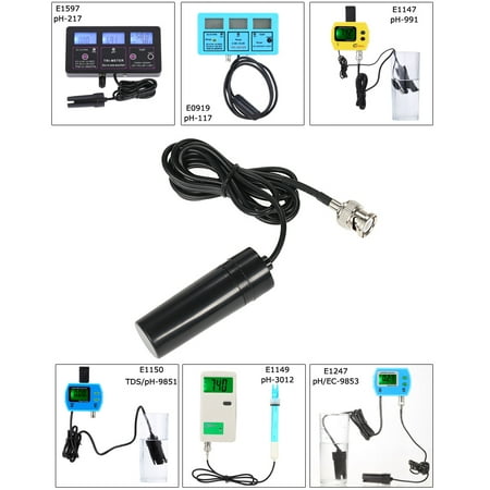 Lab Grade Ph Probe Professional Laboratory Electrode Aquarium Hydroponic Spare Laboratory pH Electrode Probe BNC Controller Meter Connector ()